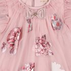 Baby Girls Pink Tulle Floral Dottie Dress, 1, hi-res