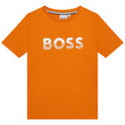 Boys Orange Logo T-Shirt, 5, hi-res
