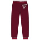 Girls Burgundy Logo Joggers, 1, hi-res