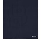 Baby Boys Navy Blue Logo Knit Blanket, 3, hi-res