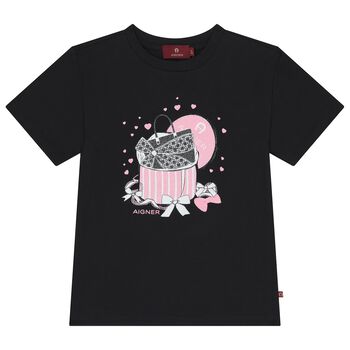Girls Black Bag T-Shirt