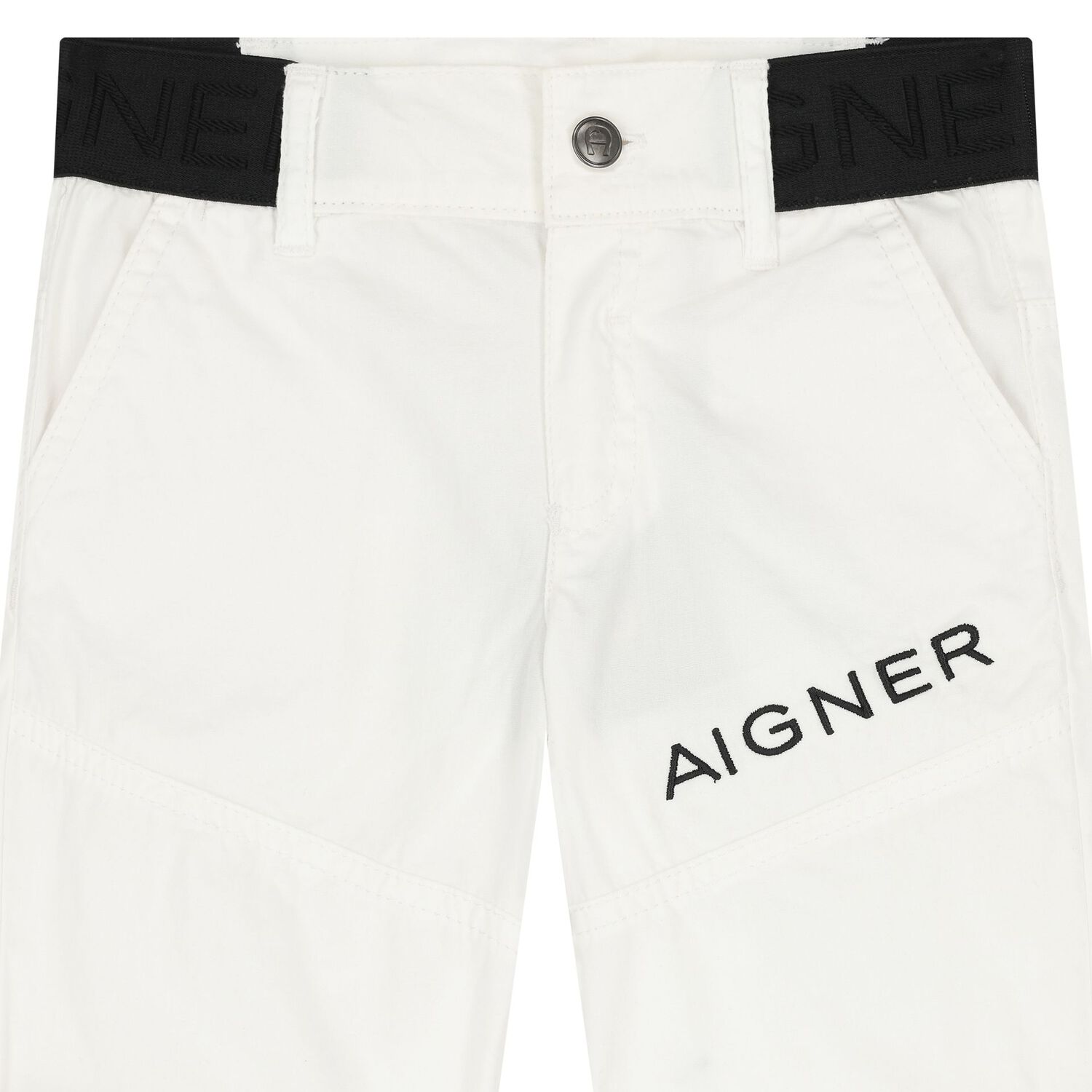 Younger Boys White Logo Shorts, 1, hi-res image number null
