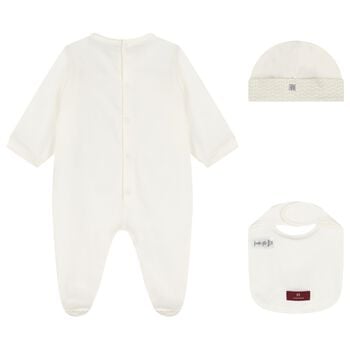 Ivory & Gold Logo Babygrow Gift Set 