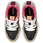 Girls Gold, Pink & Black Logo Trainers, 1, hi-res