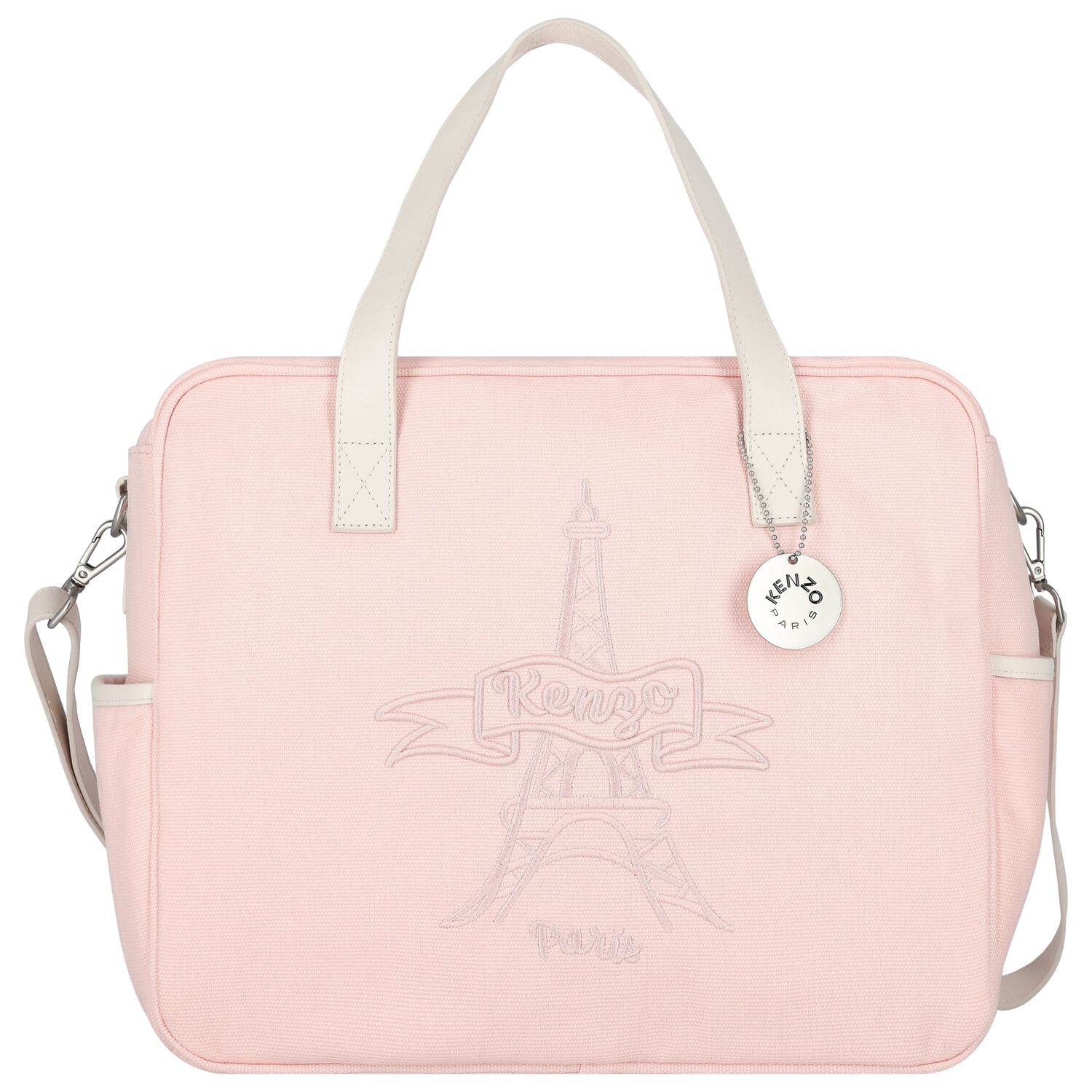 Pink Logo Eiffel Tower Baby Changing Bag, 1, hi-res
