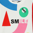 Girls White & Black Logo Sweatshirt, 1, hi-res