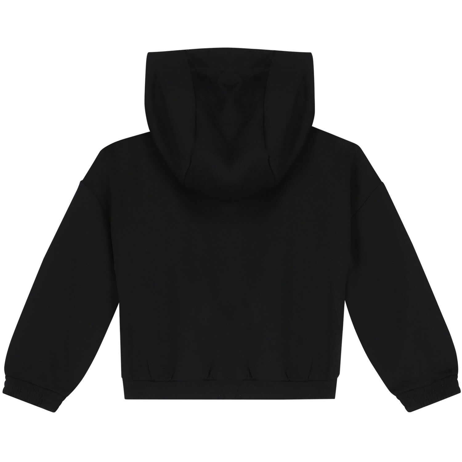 Girls Black Logo Hooded Top, 1, hi-res