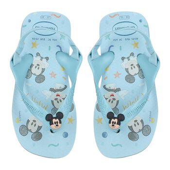 Younger Boys Blue Disney Logo Flip Flops