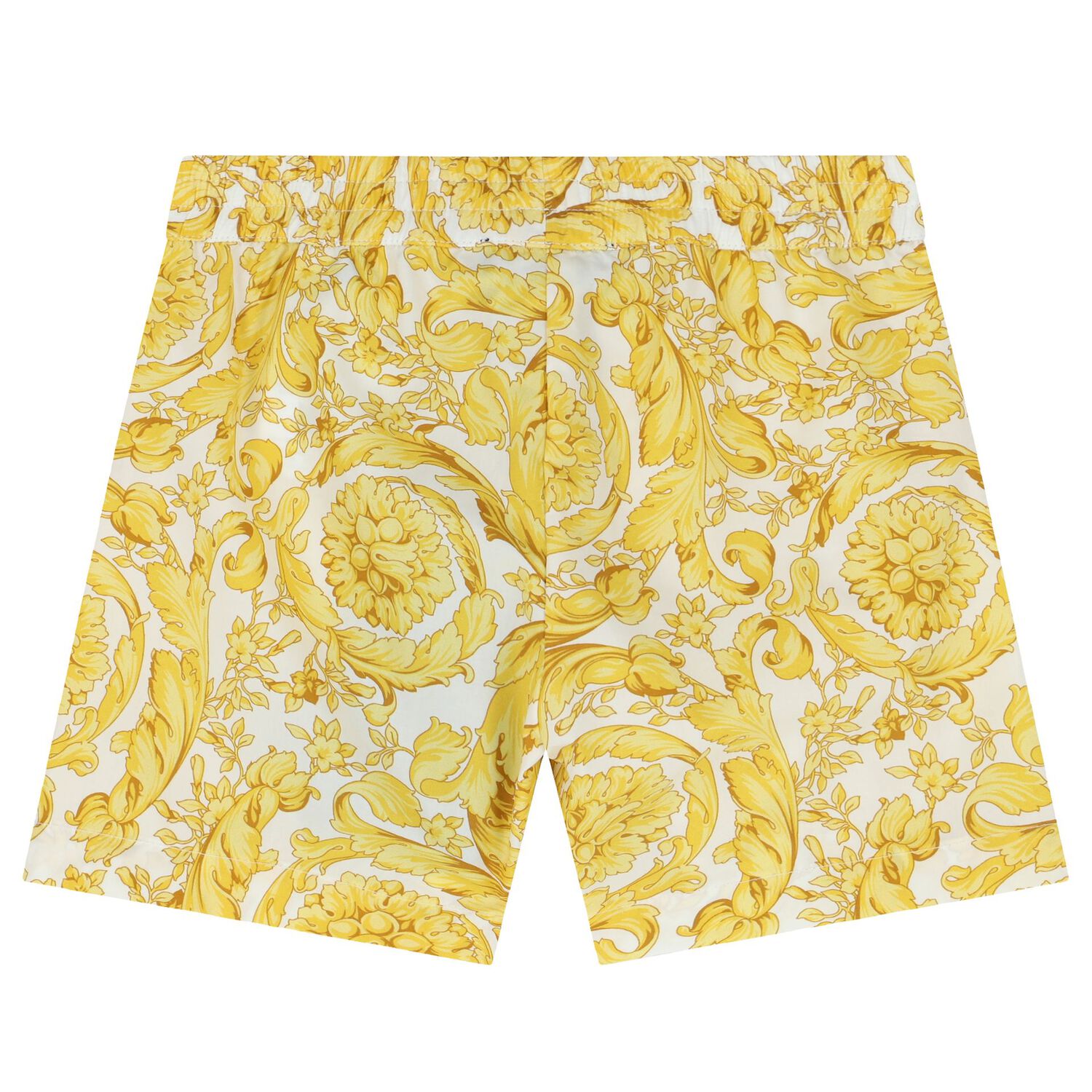Younger Boys White & Gold Barocco Shorts, 1, hi-res image number null