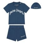 Blue Logo Baby Shorts Set, 1, hi-res