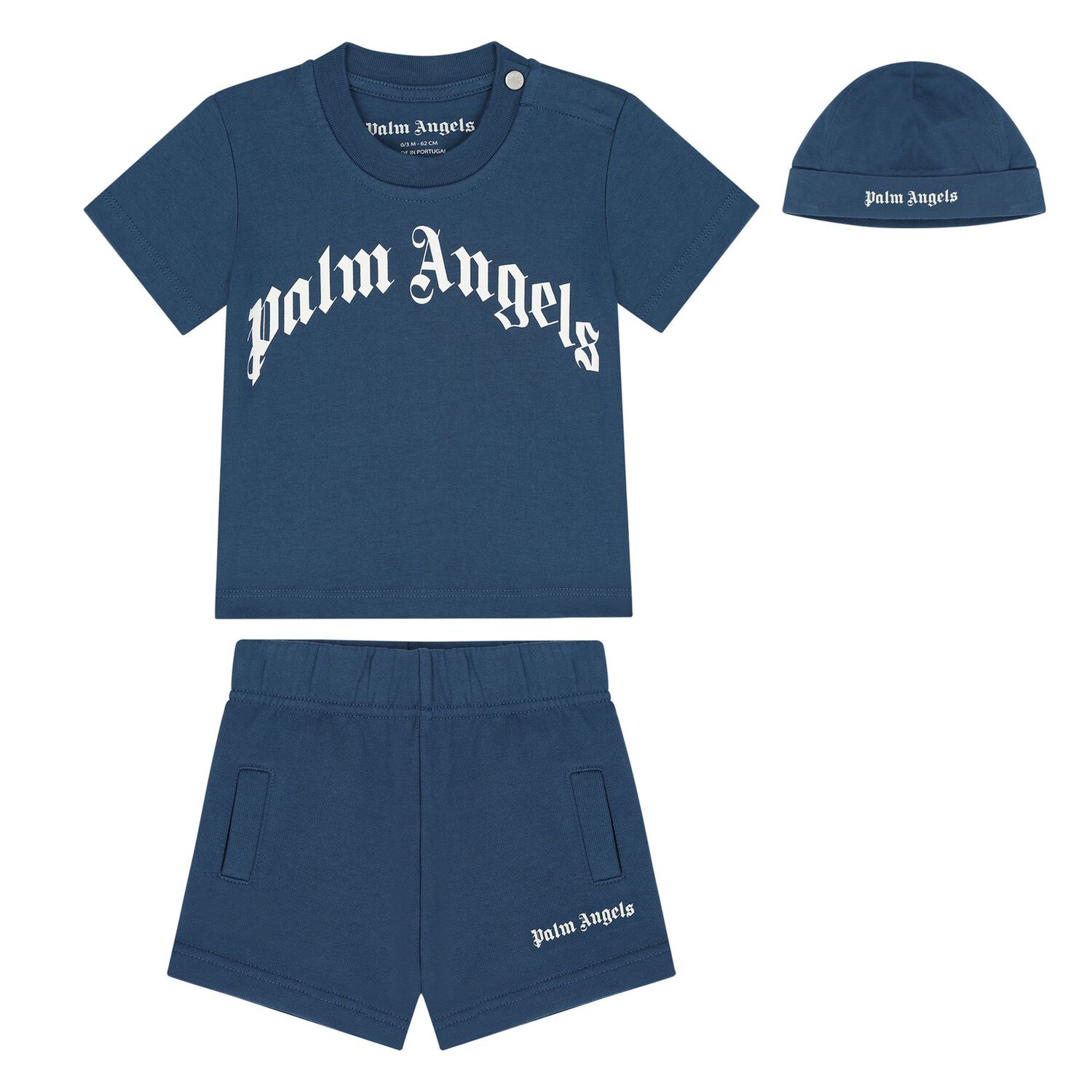 Blue Logo Baby Shorts Set, 1, hi-res