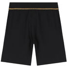 Boys Black Logo Shorts, 1, hi-res