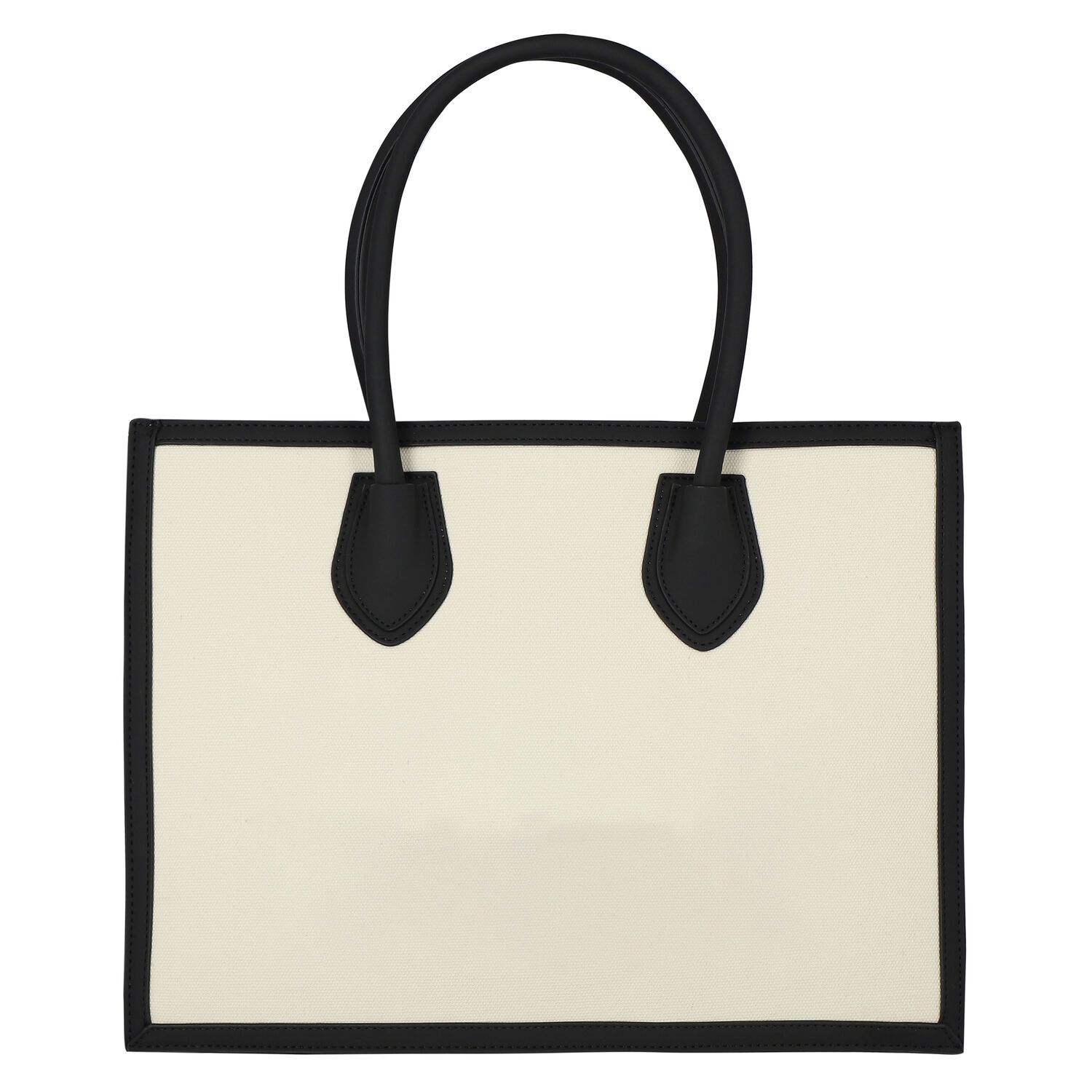 Girls Ivory & Black Logo Tote Bag, 3, hi-res