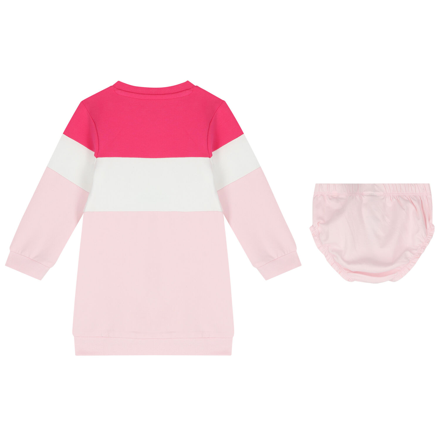 Baby Girls Pink & White Logo Dress Set, 1, hi-res