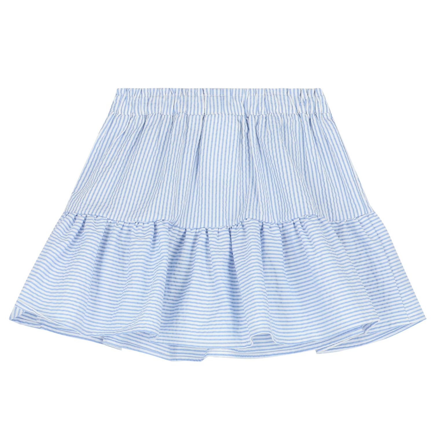 Girls Blue & White Striped Skirt Set, 1, hi-res