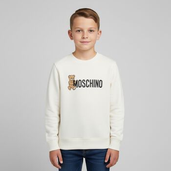 White Teddy Bear Logo Sweatshirt