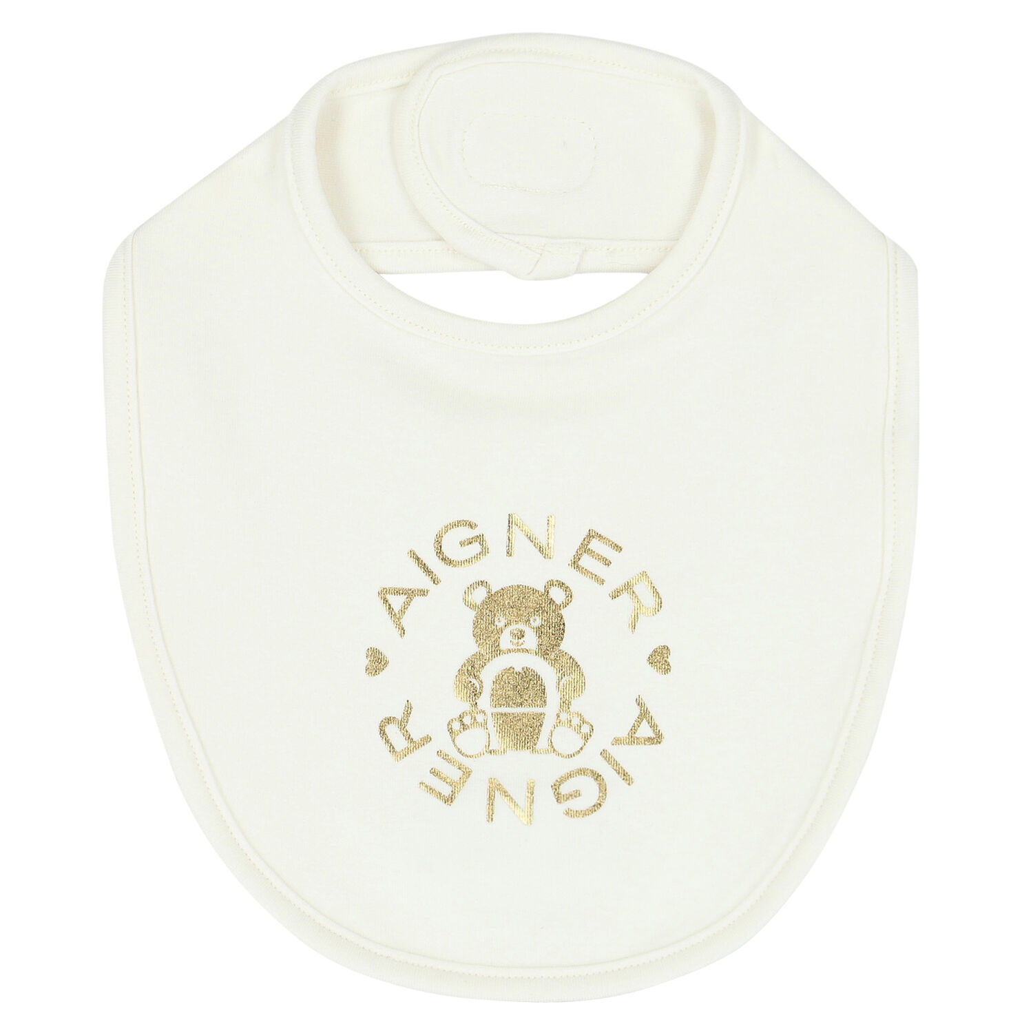 Ivory & Gold Logo Bib, 2, hi-res