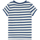 Girls Navy & White Striped Bear T-Shirt, 1, hi-res