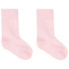 Baby Girls Pink Logo Socks ( 2-Pack ), 1, hi-res