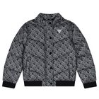 Boys Black Logo Padded Puffer Jacket, 2, hi-res