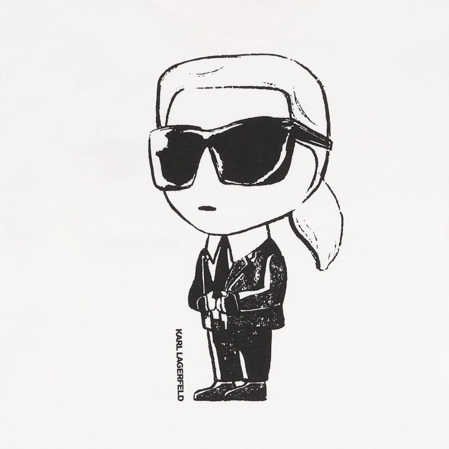 Boys Mini Me White Ikonik Karl Logo T-Shirt, 2, hi-res