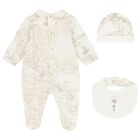 Ivory & Beige Geo Map Babygrow Gift Set, 4, hi-res