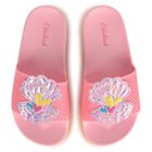 Girls Pink Iridescent Shell Sliders, 1, hi-res