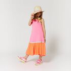 Girls Beige Straw Sun Hat, 1, hi-res