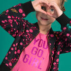 Girls Pink Slogan Top, 1, hi-res