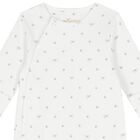 White Silver Bow Babygrow, 1, hi-res