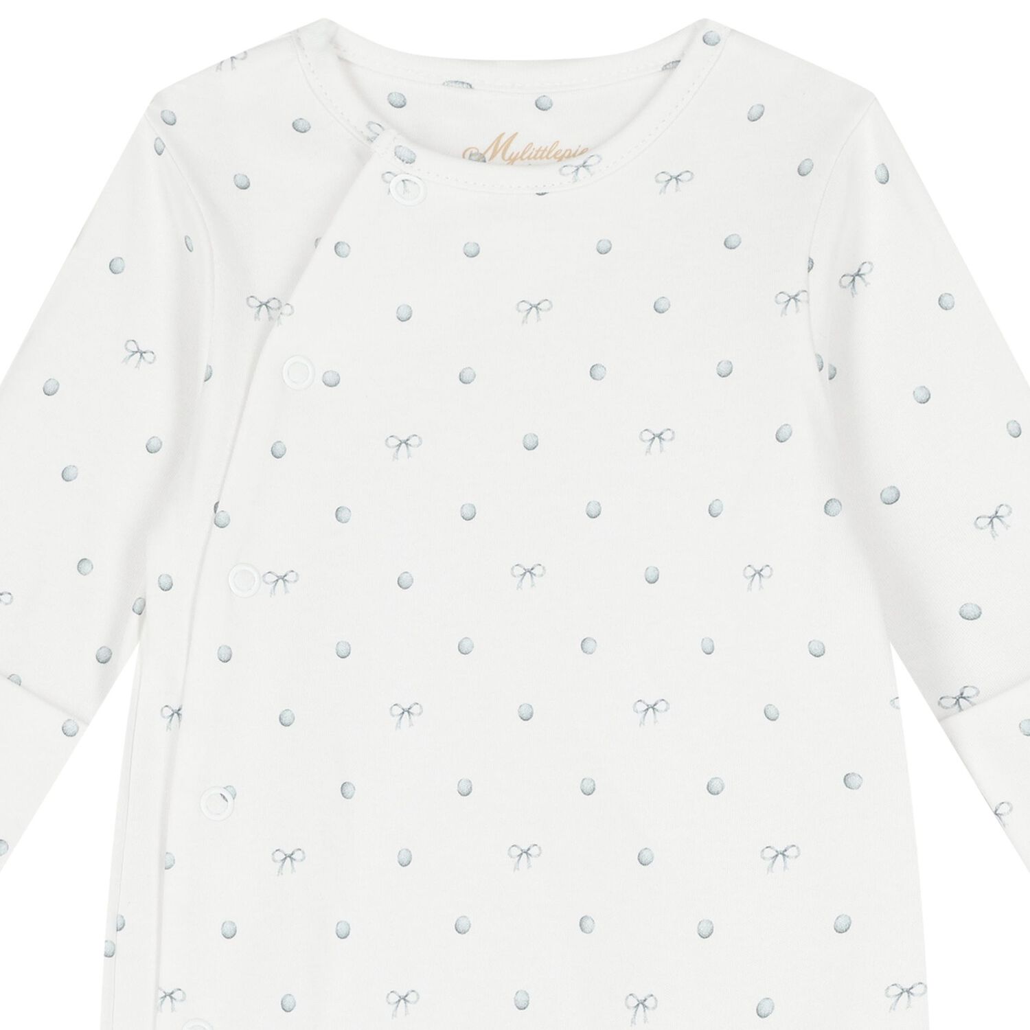White Silver Bow Babygrow, 1, hi-res image number null