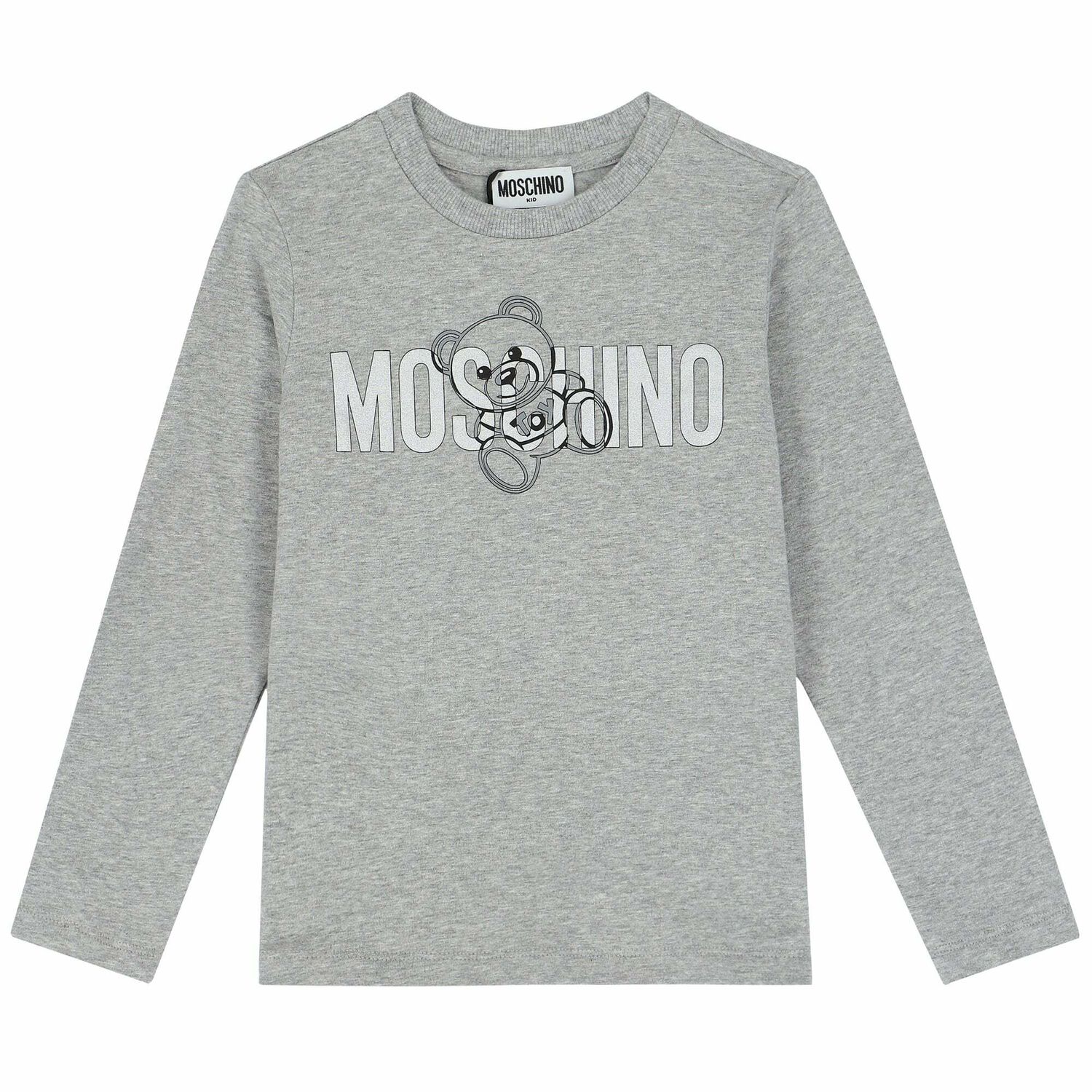 Grey Logo Long Sleeve Top, 1, hi-res