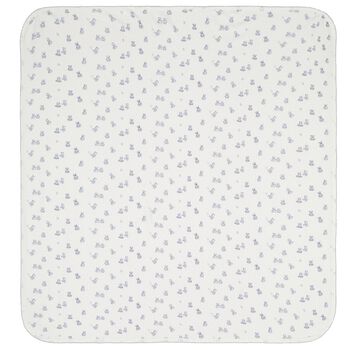 Baby Boys Ivory & Blue Teddy Bear Blanket