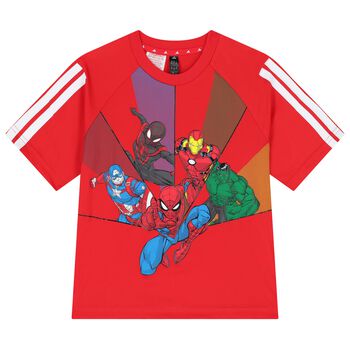 Boys Red Marvel T-Shirt
