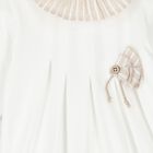 Baby Girls White & Beige Striped Babygrow, 2, hi-res