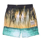 Boys Beach Print Swim Shorts, 1, hi-res