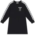 Girls Black & White Logo Dress, 1, hi-res