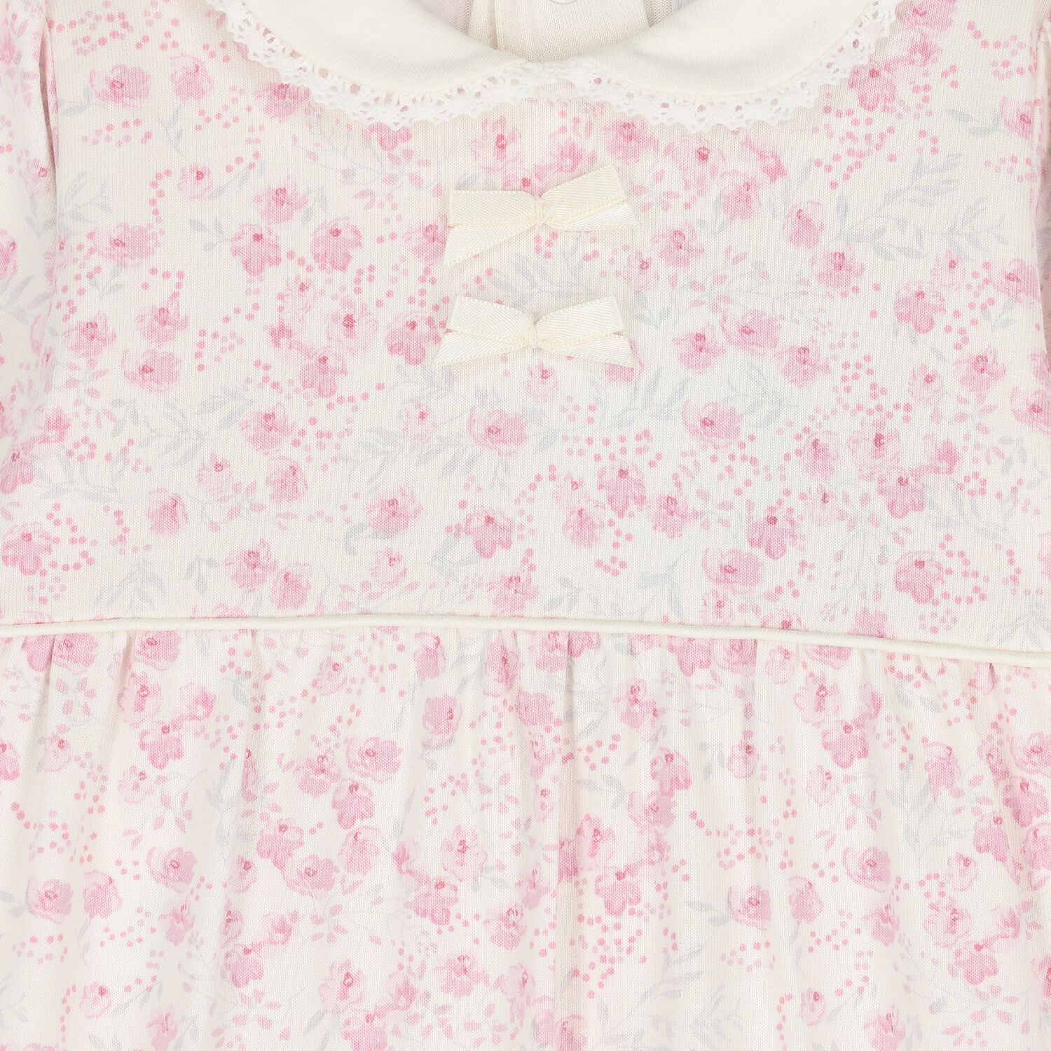 Baby Girls Ivory & Pink Floral Babygrow Set, 1, hi-res image number null