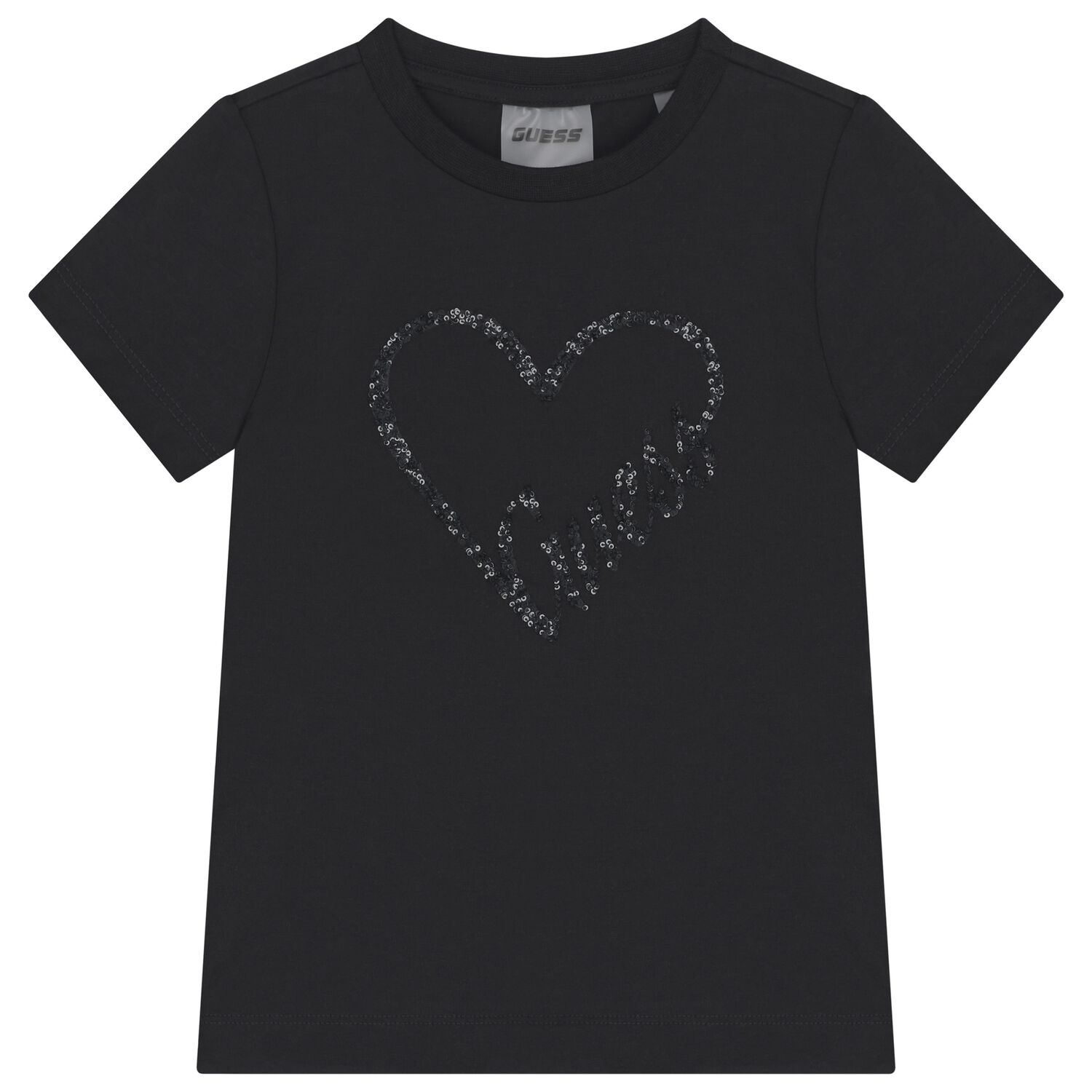 Girls Black Logo T-Shirt, 2, hi-res
