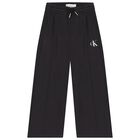Girls Black Logo Trousers, 1, hi-res