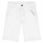 Boys White Logo Shorts, 1, hi-res