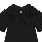 Girls Black Ruffle Dress, 1, hi-res