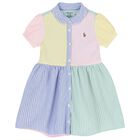 Baby Girls Multi-Coloured Striped Logo Polo Dress Set, 1, hi-res