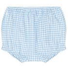 Baby Girls Blue Gingham Shorts & Hat Set, 1, hi-res