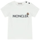 Younger Boys White Logo T-Shirt, 1, hi-res