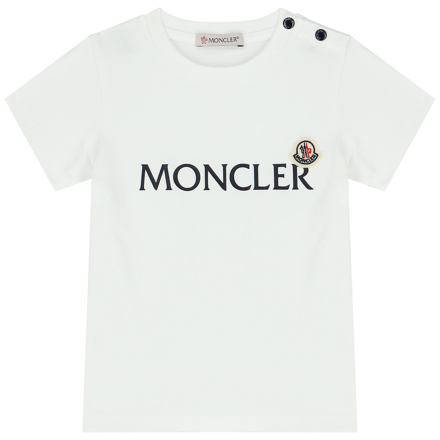 Younger Boys White Logo T-Shirt, 1, hi-res