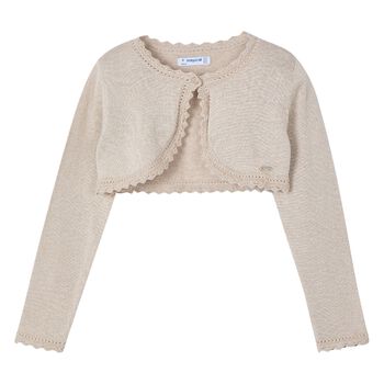 Girls Gold Bolero Knit Cardigan