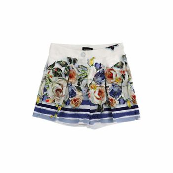 Girls White Floral Short