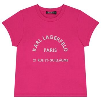 Girls Pink & Gold Logo T-Shirt