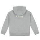 Girls Grey Hooded Top, 1, hi-res
